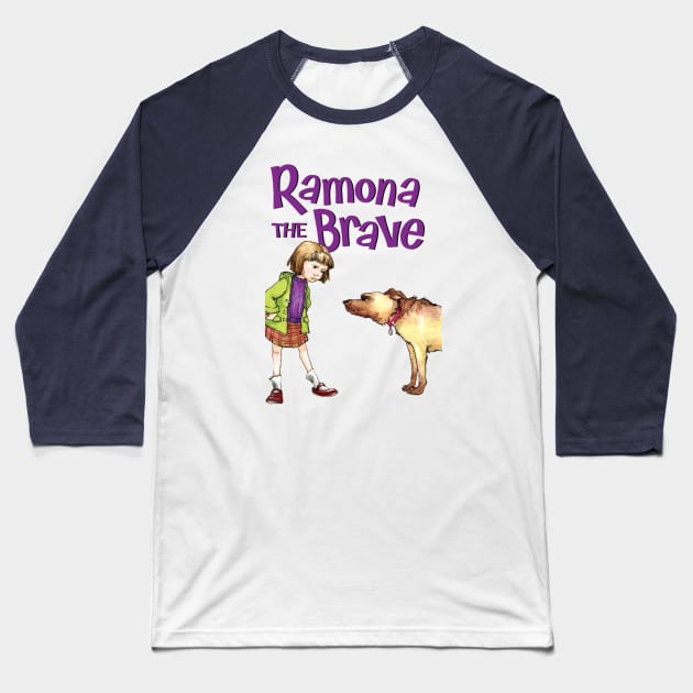 Ramona The Brave | Beverly Clearly Baseball T-Shirt by bubble_designer